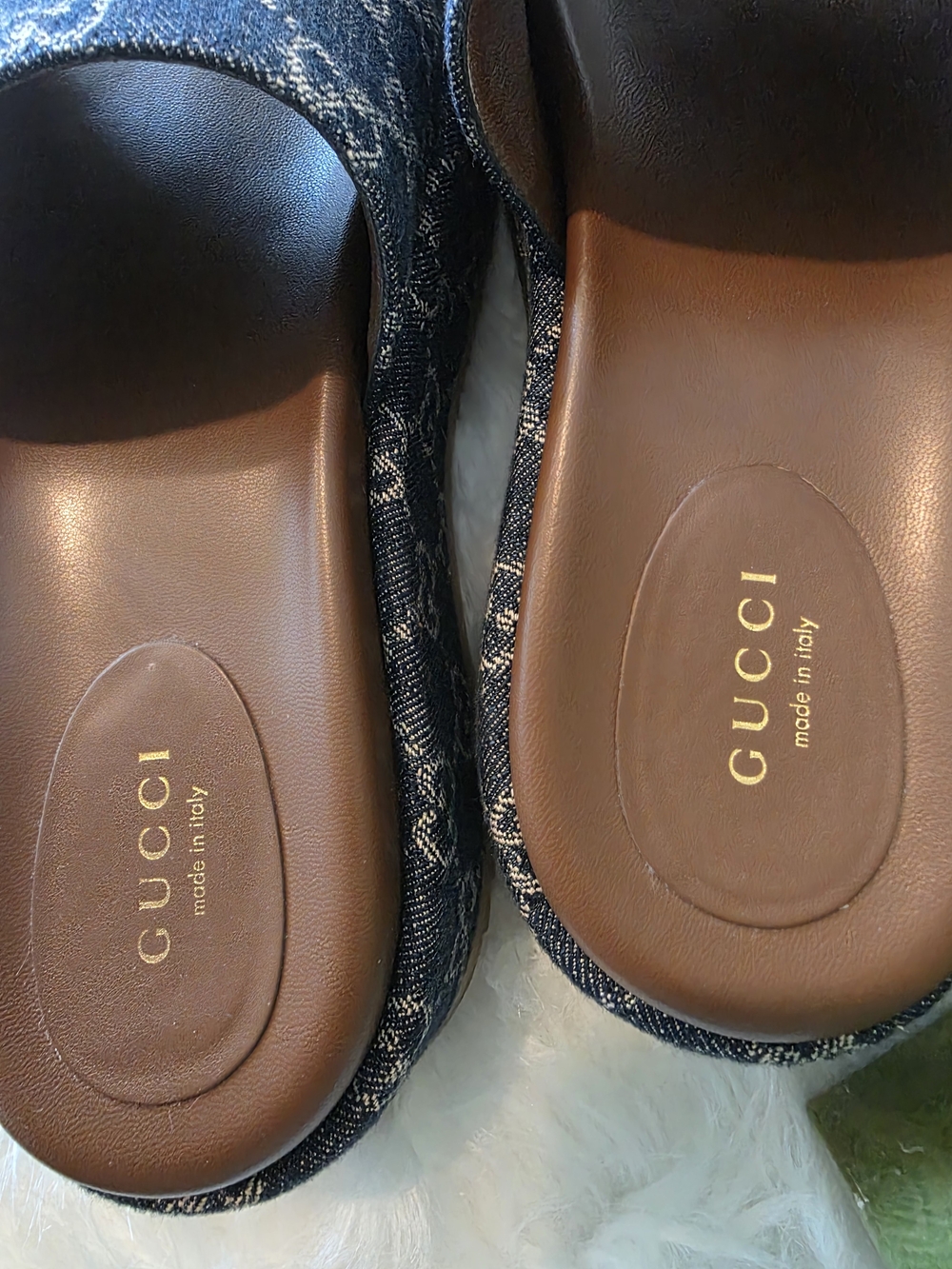 Gucci Denim GG Platform Slide Sandals - Indigo - Picture 10 of 13